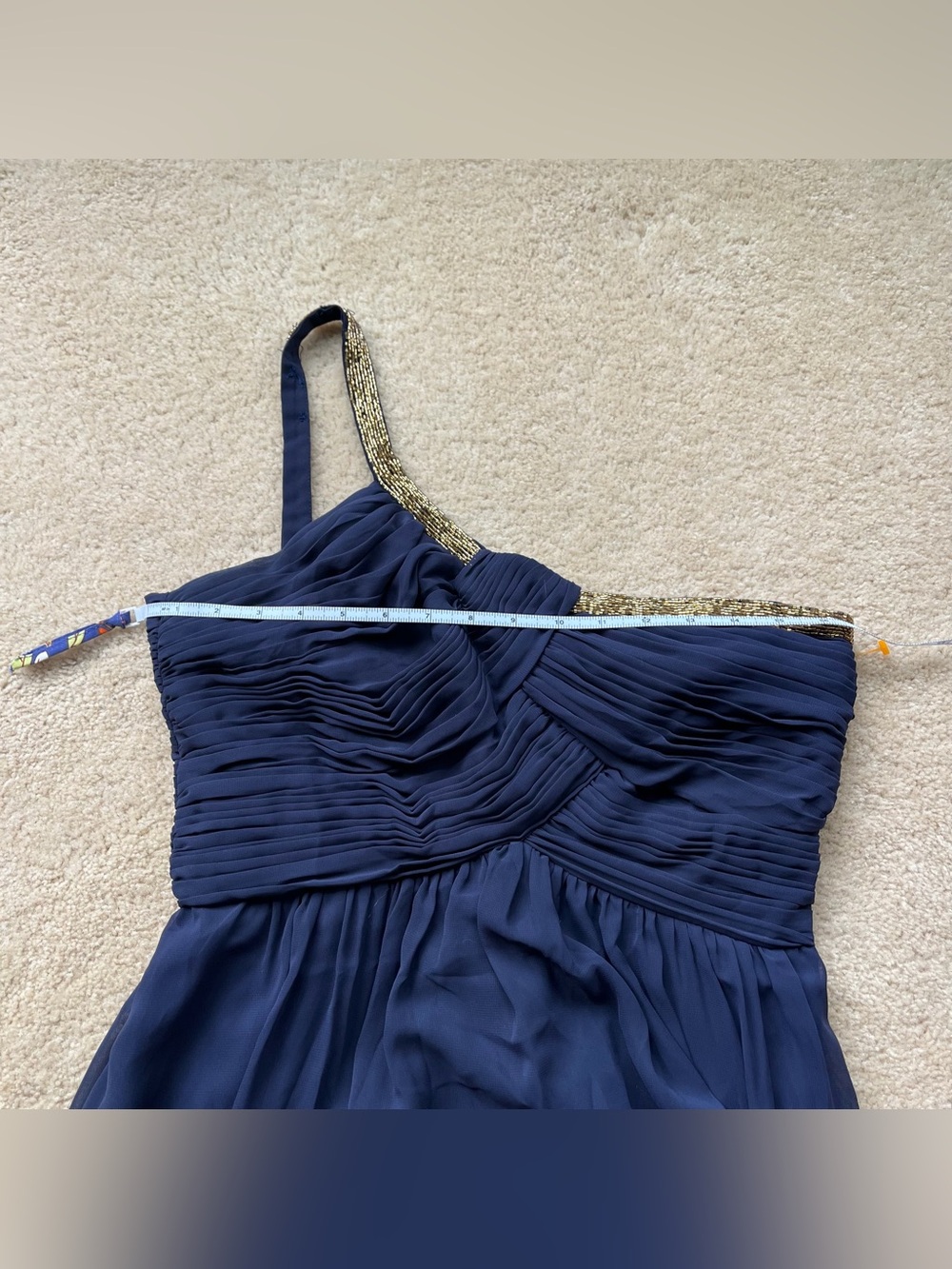 Calvin Klein Navy Blue One Shoulder Maxi Evening Formal Dress - Size 8 - *VGUC - Picture 9 of 13